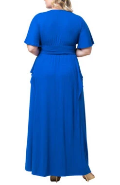 Plus Size Kimono Sleeve Maxi Dress - Elegant Draped Wedding Guest Gown 22 Plus Size Kimono Sleeve Maxi Dress - Elegant Draped Wedding Guest Gown -Dressbarn Store 12151802 COB Back