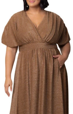 Plus Size Formal Evening Gown - Elegant V-Neck Maxi Dress -Dressbarn Store 12252204 MOC Close