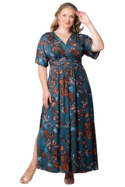 Plus Size V-Neck Vienna Maxi Dress - Flattering Empire Waist Design