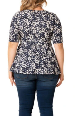 Plus Size Peplum Top - Sophisticated Sweetheart Neckline Blouse -Dressbarn Store 23132401 ABF Back