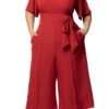 Paprika Evelyn Wide Leg Cropped Jumpsuit - Plus Size