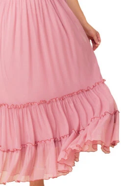 Plus Size Tiered Mesh Maxi Skirt with Flowing Ruffle Trim 17 Plus Size Tiered Mesh Maxi Skirt with Flowing Ruffle Trim -Dressbarn Store 42253601 PNK Close