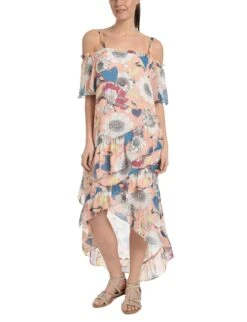 Ruffled Summer Sundress in Blush - Pollyfield Sleeveless Mini Dress