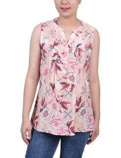 Neural Nouveau Sleeveless Pintucked Blouse