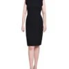 Elegant Black Sheath Dress with Ruffle Detail