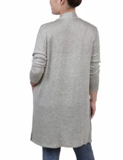 Sage Green Open Front Relaxed Fit Cardigan with Pockets -Dressbarn Store MSWR4546SAGEBACK