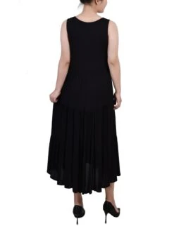 Petite Black Sleeveless Surplice Tiered Dress - Summer Fashion -Dressbarn Store PCOD0217BLACKBACK