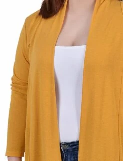 Plus Size Long Sleeve Cardigan with Ruched Back Detail -Dressbarn Store WHAR0258SAMOANSUNDETAIL