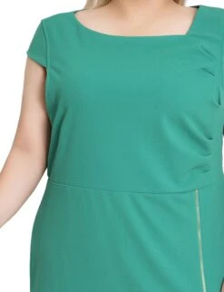 Plus Size Emerald Green Cap Sleeve Sheath Dress with Exposed Zipper 6 Plus Size Emerald Green Cap Sleeve Sheath Dress with Exposed Zipper -Dressbarn Store WSCD3806EMERALDGREENDETAIL