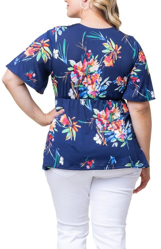 Plus Size Twist Front V-Neck Knit Top with Flutter Sleeves 10 Plus Size Twist Front V-Neck Knit Top with Flutter Sleeves - Image 10