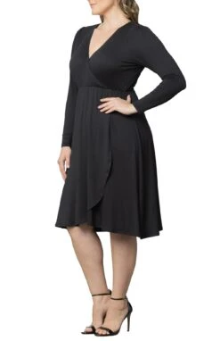 Plus Size Faux Wrap Midi Dress - Elegant Hourglass V-Neck Gown 15 Plus Size Faux Wrap Midi Dress - Elegant Hourglass V-Neck Gown -Dressbarn Store aster faux wrap dress plus 209942