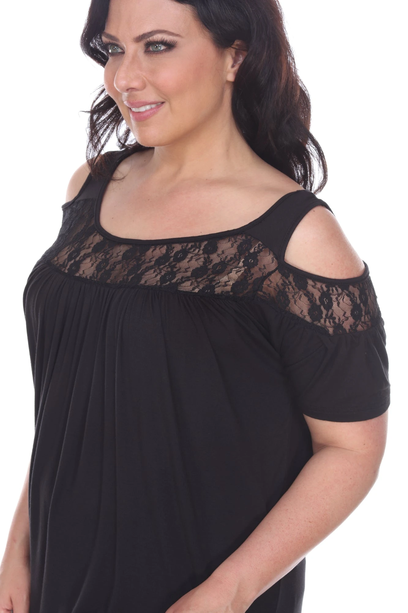 White Mark Bexley Plus Size Tunic Top - Lace Cut-Out Shoulder 16 White Mark Bexley Plus Size Tunic Top - Lace Cut-Out Shoulder - Image 16