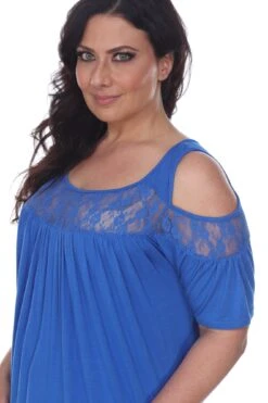 White Mark Bexley Plus Size Tunic Top - Lace Cut-Out Shoulder 25 White Mark Bexley Plus Size Tunic Top - Lace Cut-Out Shoulder -Dressbarn Store bexley tunic top plus 716944