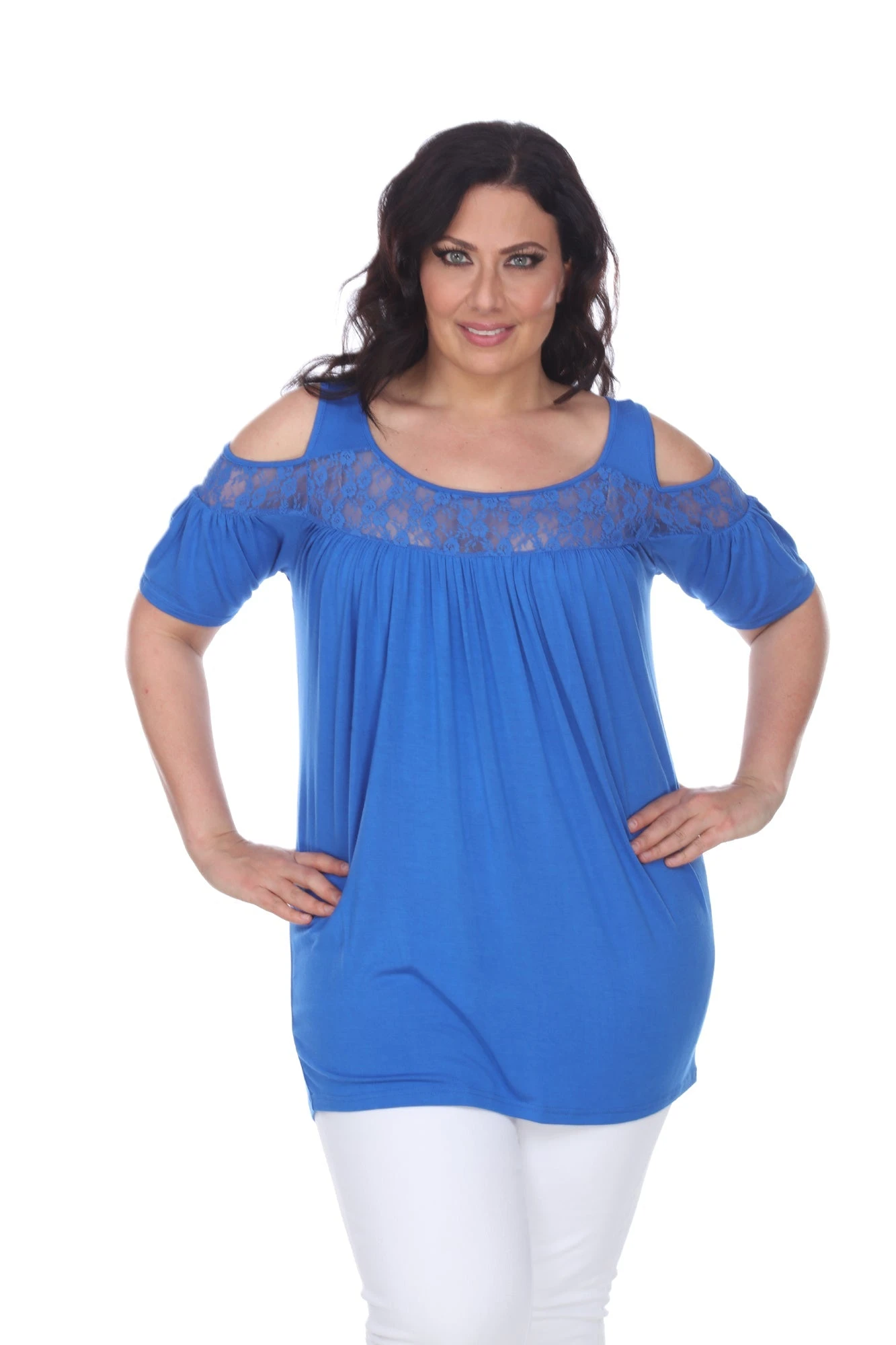 White Mark Bexley Plus Size Tunic Top - Lace Cut-Out Shoulder 7 White Mark Bexley Plus Size Tunic Top - Lace Cut-Out Shoulder - Image 7