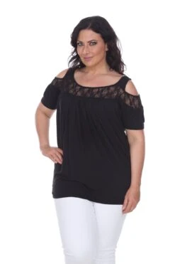 White Mark Bexley Plus Size Tunic Top - Lace Cut-Out Shoulder 34 White Mark Bexley Plus Size Tunic Top - Lace Cut-Out Shoulder -Dressbarn Store bexley tunic top plus 928145