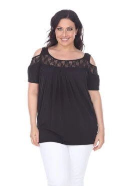 White Mark Bexley Plus Size Tunic Top - Lace Cut-Out Shoulder 33 White Mark Bexley Plus Size Tunic Top - Lace Cut-Out Shoulder -Dressbarn Store bexley tunic top plus 931925