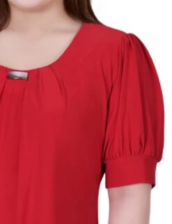 Bittersweet Short Sleeve Balloon Sleeve Top with Hardware - Plus Size 6 Bittersweet Short Sleeve Balloon Sleeve Top with Hardware - Plus Size -Dressbarn Store bittersweet short sleeve balloon sleeve top with hardware plus 959352