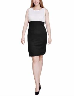 Women's Professional 2-Piece Colorblocked Dress and Jacket Set -Dressbarn Store black 2 piece colorblocked dress set 307064