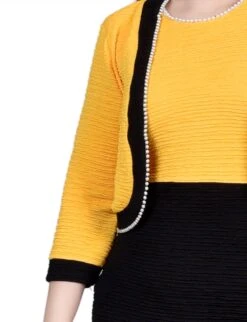 Black Lemon 3/4 Sleeve Textured Knit 2 Piece Dress Set -Dressbarn Store black lemon 34 sleeve textured knit 2 piece dress set 507325