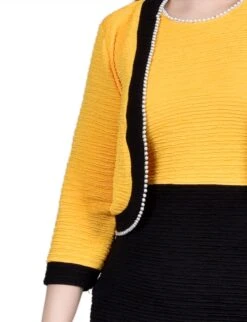 Black Lemon Petite 3/4 Sleeve Textured Knit 2 Piece Dress Set -Dressbarn Store black lemon 34 sleeve textured knit 2 piece dress set petite 238785