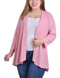 Plus Size Bridal Rose 3/4 Sleeve Cardigan - Sophisticated Layering Piece
