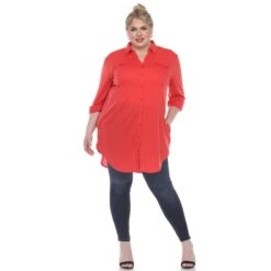 Women's Plus Size Color Block Button Down Tunic with Side Pockets 31 Women's Plus Size Color Block Button Down Tunic with Side Pockets -Dressbarn Store button down stretchy tunic plus 397872