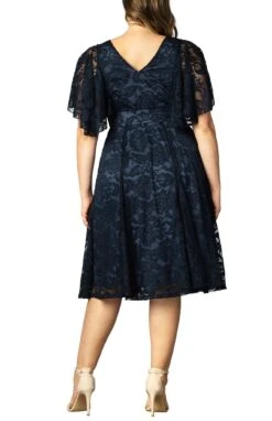 Camille Plus Size Lace Cocktail Dress with Flattering Draped Sleeves -Dressbarn Store camille lace cocktail dress plus 242644