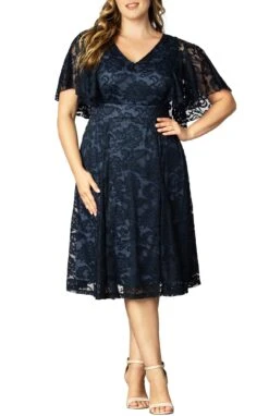 Camille Plus Size Lace Cocktail Dress with Flattering Draped Sleeves -Dressbarn Store camille lace cocktail dress plus 910062