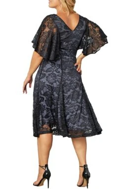 Camille Plus Size Lace Cocktail Dress with Flattering Draped Sleeves -Dressbarn Store camille lace cocktail dress plus 974111