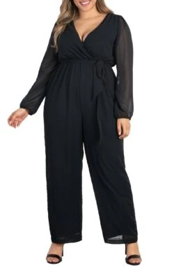 Plus Size Chiffon Jumpsuit - Celina Wide Leg Evening Wear -Dressbarn Store celina chiffon jumpsuit plus 940218
