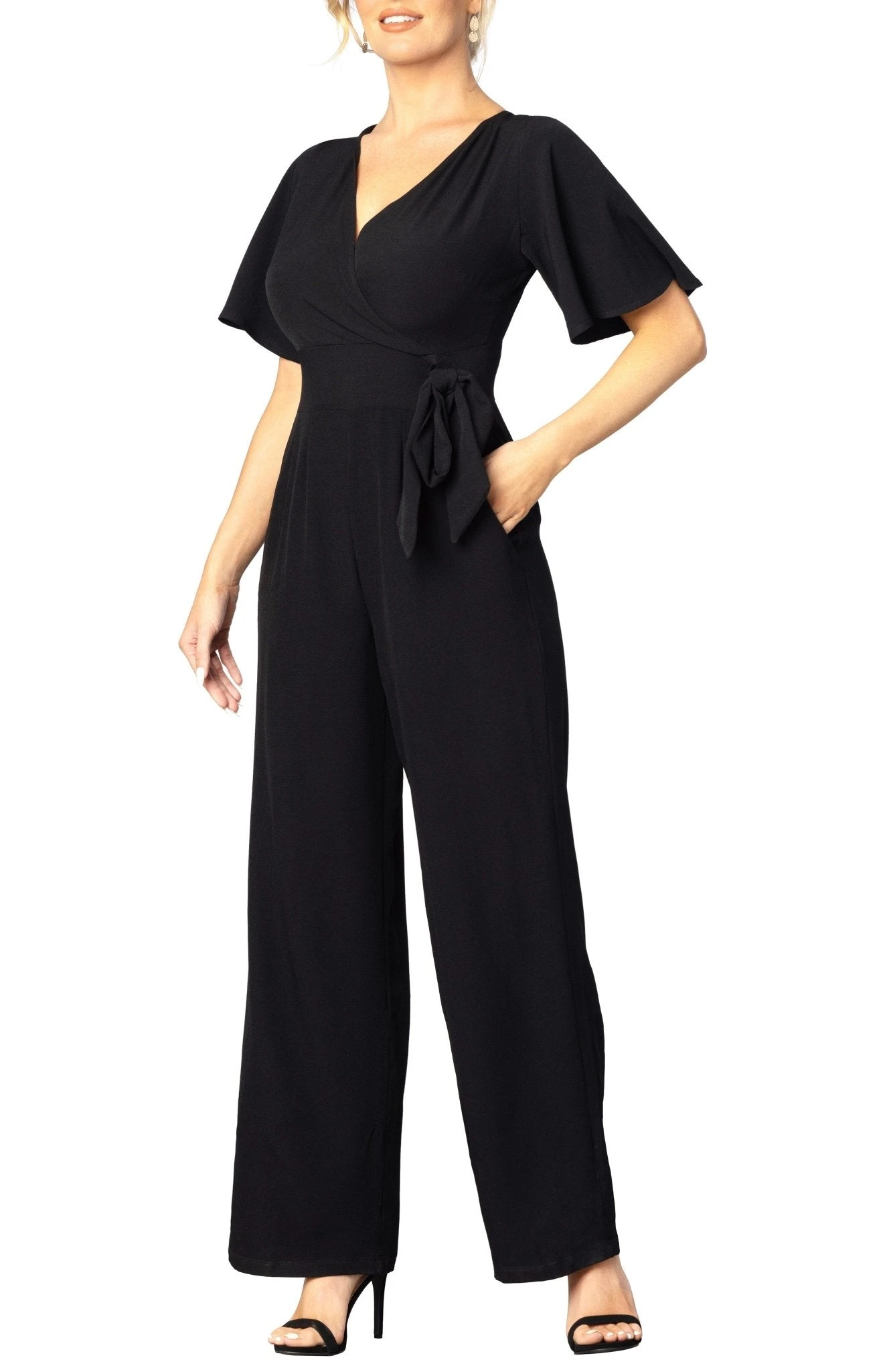 Wide Leg Crepe Jumpsuit for Wedding Guest and Office Wear 1 Wide Leg Crepe Jumpsuit for Wedding Guest and Office Wear
