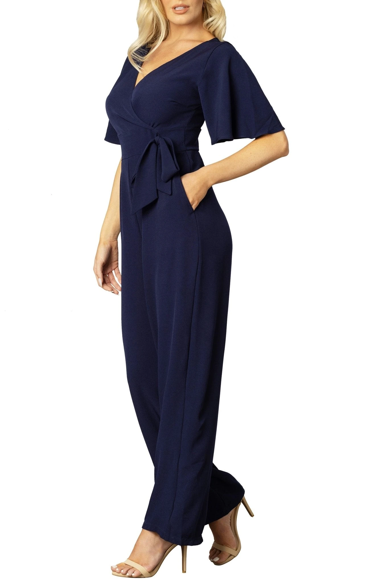 Wide Leg Crepe Jumpsuit for Wedding Guest and Office Wear 8 Wide Leg Crepe Jumpsuit for Wedding Guest and Office Wear - Image 8
