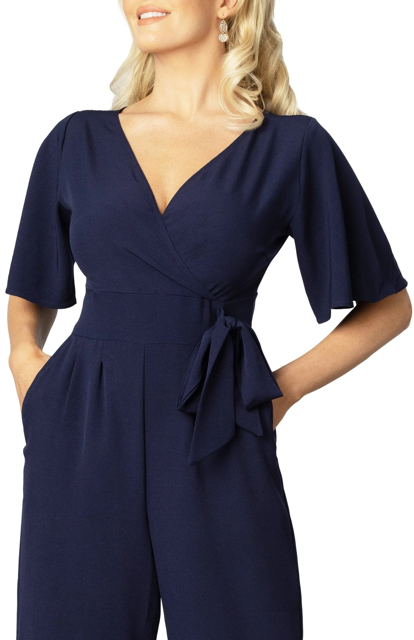 Wide Leg Crepe Jumpsuit for Wedding Guest and Office Wear 7 Wide Leg Crepe Jumpsuit for Wedding Guest and Office Wear - Image 7