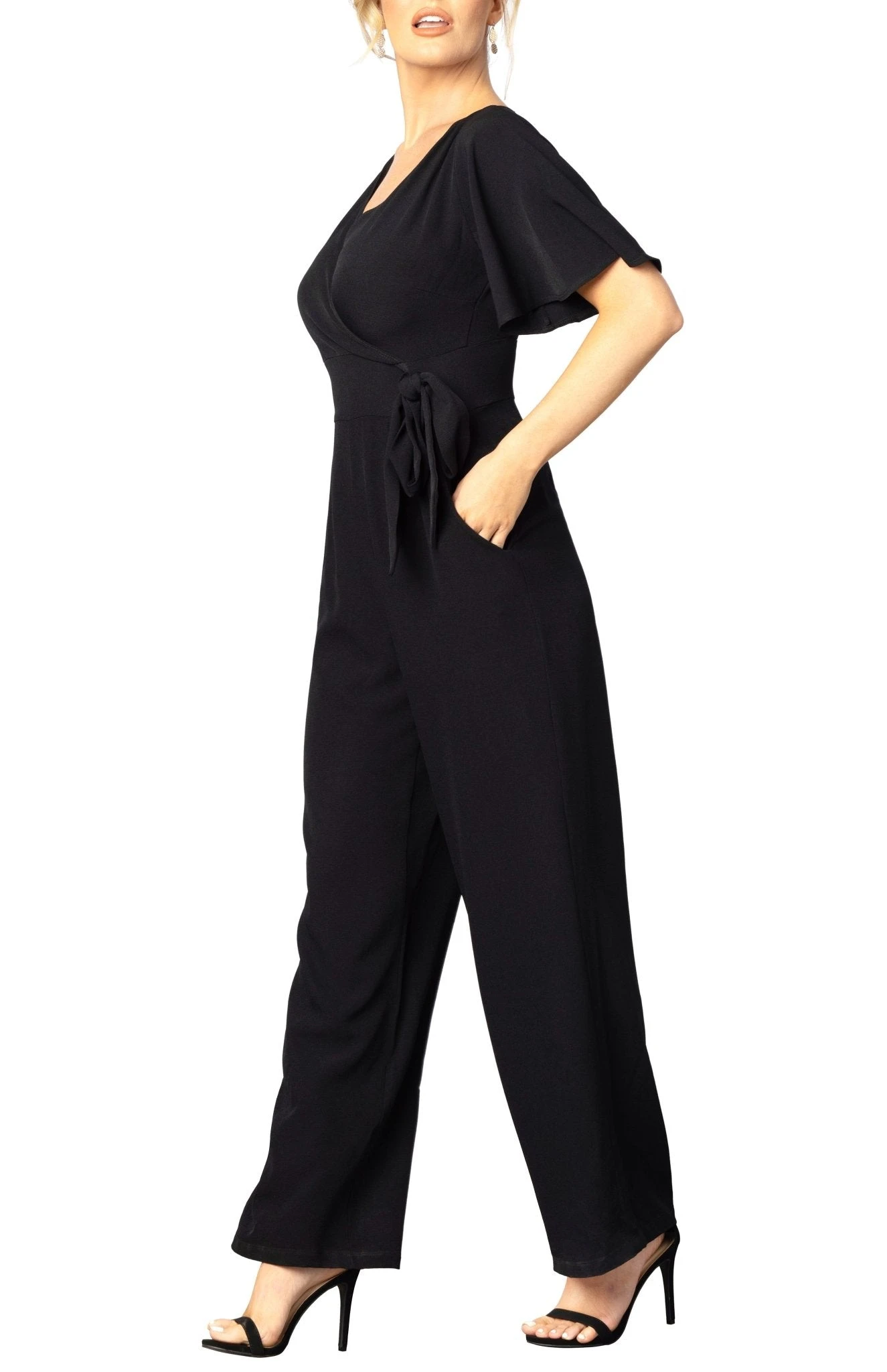 Wide Leg Crepe Jumpsuit for Wedding Guest and Office Wear 4 Wide Leg Crepe Jumpsuit for Wedding Guest and Office Wear - Image 4