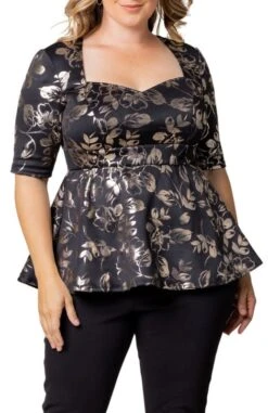 Plus Size Sweetheart Peplum Top - Curve-Enhancing Hourglass Blouse