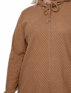 Plus Size Cinnamon Ribbed Long Sleeve Hoodie with Banded Bottom -Dressbarn Store cinnamon ribbed long sleeve hoodie plus 222882