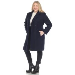 Women's Plus Size Double-Breasted Walker Coat - Sophisticated Winter Style -Dressbarn Store classic walker coat plus 742288