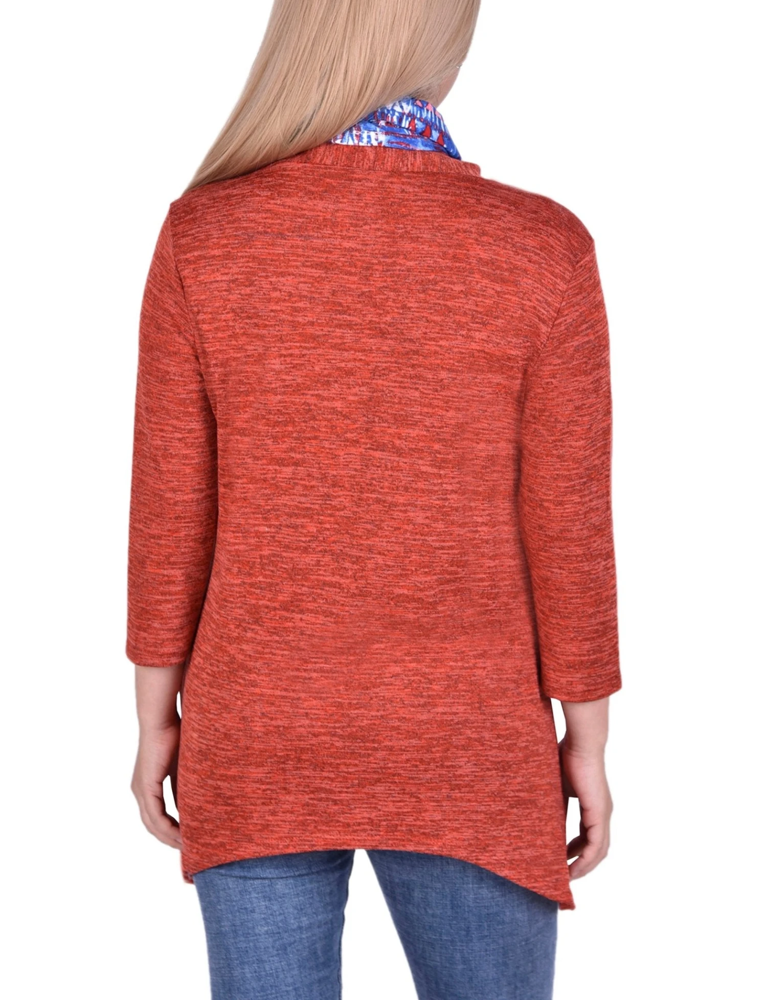 Petite Coral 3-Piece Cardigan Set with Scarf and Underlay 4 Petite Coral 3-Piece Cardigan Set with Scarf and Underlay - Image 4