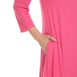 Criss Cross Neckline Swing Midi Dress - Versatile 3/4 Sleeve Trapeze Style 37 Criss Cross Neckline Swing Midi Dress - Versatile 3/4 Sleeve Trapeze Style -Dressbarn Store criss cross neckline swing midi dress 992783