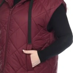 White Mark Women's Plus Size Diamond Quilted Hooded Puffer Vest -Dressbarn Store diamond quilted hooded puffer vest plus 192506