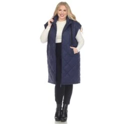 White Mark Women's Plus Size Diamond Quilted Hooded Puffer Vest -Dressbarn Store diamond quilted hooded puffer vest plus 295181