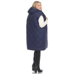 White Mark Women's Plus Size Diamond Quilted Hooded Puffer Vest -Dressbarn Store diamond quilted hooded puffer vest plus 988808