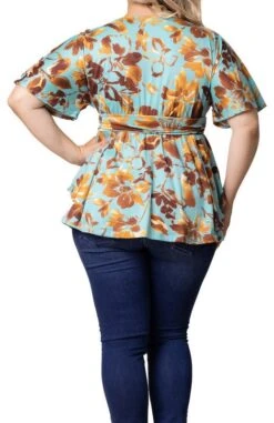 Elegant Plus Size Surplice Peplum Top - Flattering Empire Waist -Dressbarn Store encore print top plus 377266