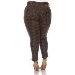 Plus Size Faux Suede Snake Print Pants - Straight Leg Ankle Trousers -Dressbarn Store faux suede snake print pants 502496