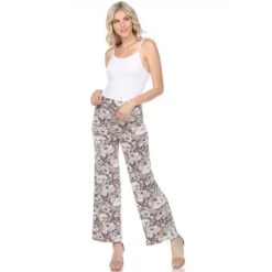 Floral Paisley Palazzo Pants - Lightweight Wide-Leg Boho Trousers -Dressbarn Store floral paisley palazzo pants 171739