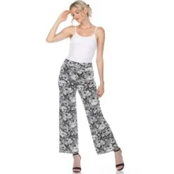 Floral Paisley Palazzo Pants - Lightweight Wide-Leg Boho Trousers -Dressbarn Store floral paisley palazzo pants 794565