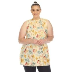 White Mark Women's Plus Size Floral Sleeveless Tunic Top 24 White Mark Women's Plus Size Floral Sleeveless Tunic Top -Dressbarn Store floral sleeveless tunic top plus 131696