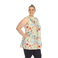 White Mark Women's Plus Size Floral Sleeveless Tunic Top 34 White Mark Women's Plus Size Floral Sleeveless Tunic Top -Dressbarn Store floral sleeveless tunic top plus 231083