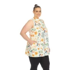 White Mark Women's Plus Size Floral Sleeveless Tunic Top 39 White Mark Women's Plus Size Floral Sleeveless Tunic Top -Dressbarn Store floral sleeveless tunic top plus 815794