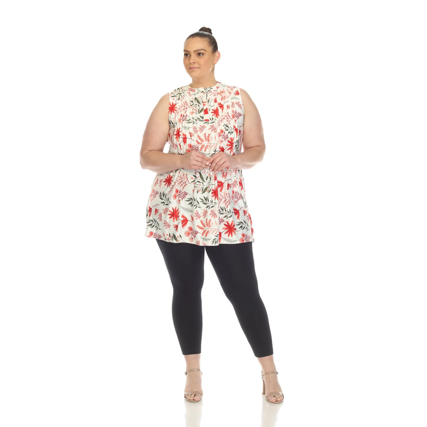 White Mark Women's Plus Size Floral Sleeveless Tunic Top 13 White Mark Women's Plus Size Floral Sleeveless Tunic Top - Image 13